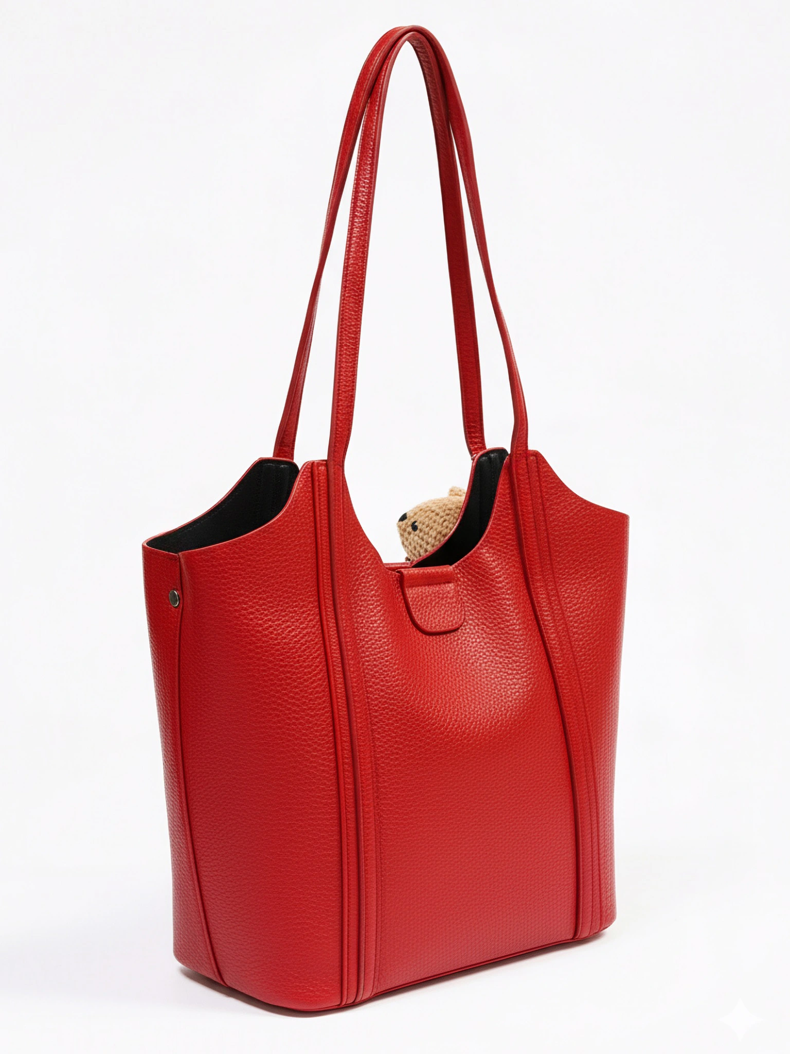 Сумка-тоут с плоскими ручками с брелком-медвежонок в ассортименте